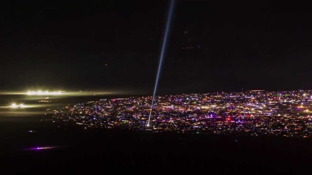 ⁣Burning Man 2013 Time-Lapse_ Seen Miles Away From A Mountain Top